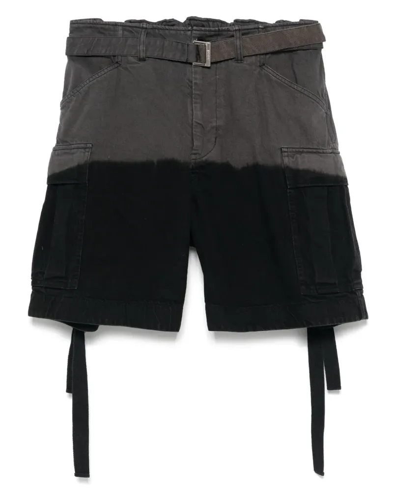 Sacai Stückgefärbte Cargo-Shorts - Schwarz Schwarz