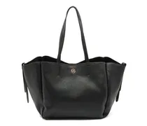 Shopper aus strukturiertem Leder - Schwarz