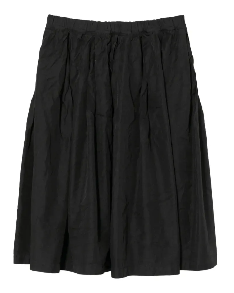 Comme des Garçons Rock mit Falten - Schwarz Schwarz