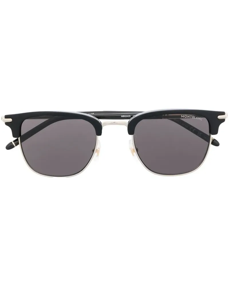 Montblanc Sonnenbrille mit Kontraststeg - Schwarz Schwarz