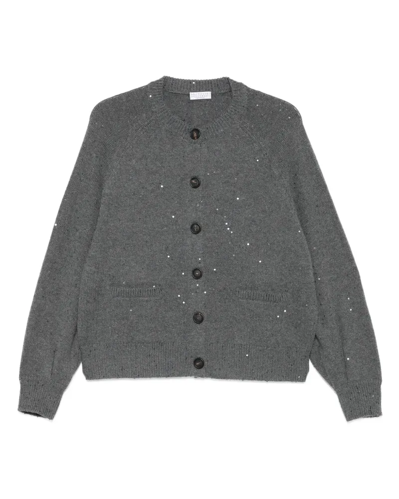 Brunello Cucinelli Cardigan mit Pailletten - Grau Grau