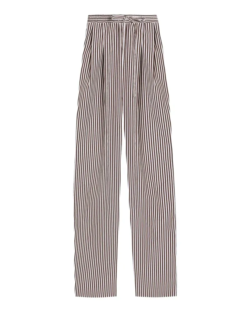 Dolce & Gabbana Gestreifte Popeline-Hose - Braun Braun