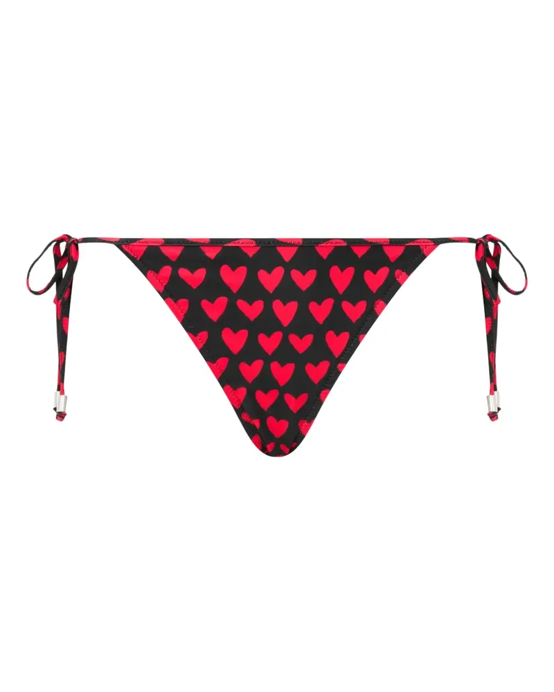 Moschino Bikinihöschen mit Herz-Print - Schwarz Schwarz