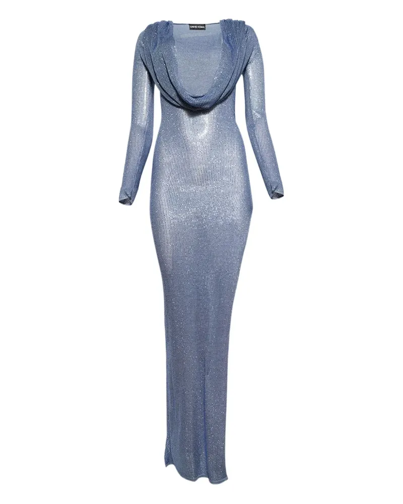 David Koma Strassrobe mit Wasserfallkragen - Blau Blau
