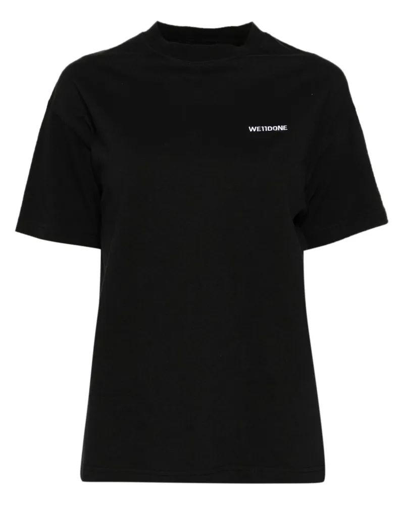 WE 11 DONE T-Shirt mit Logo-Stickerei - Schwarz Schwarz