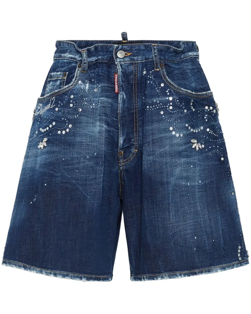 Dsquared2 Strassverzierte Jeans-Shorts - Blau Blau