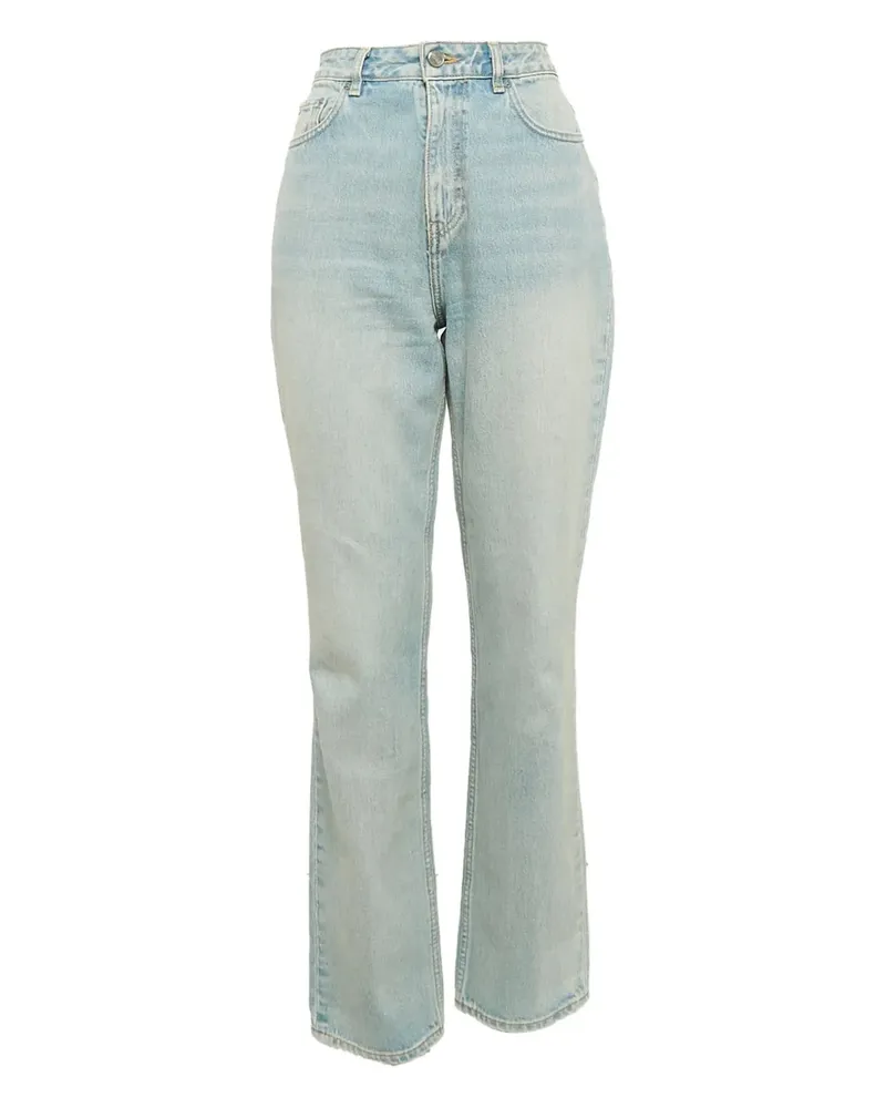 Ganni Gerade High-Waist-Hose - Blau Blau