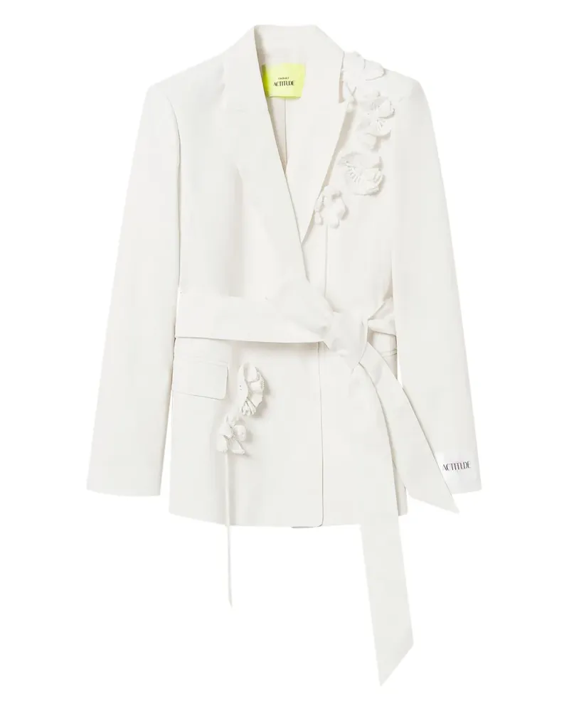 Twin-Set Jacke mit Blumenapplikation - Weiß Weiß