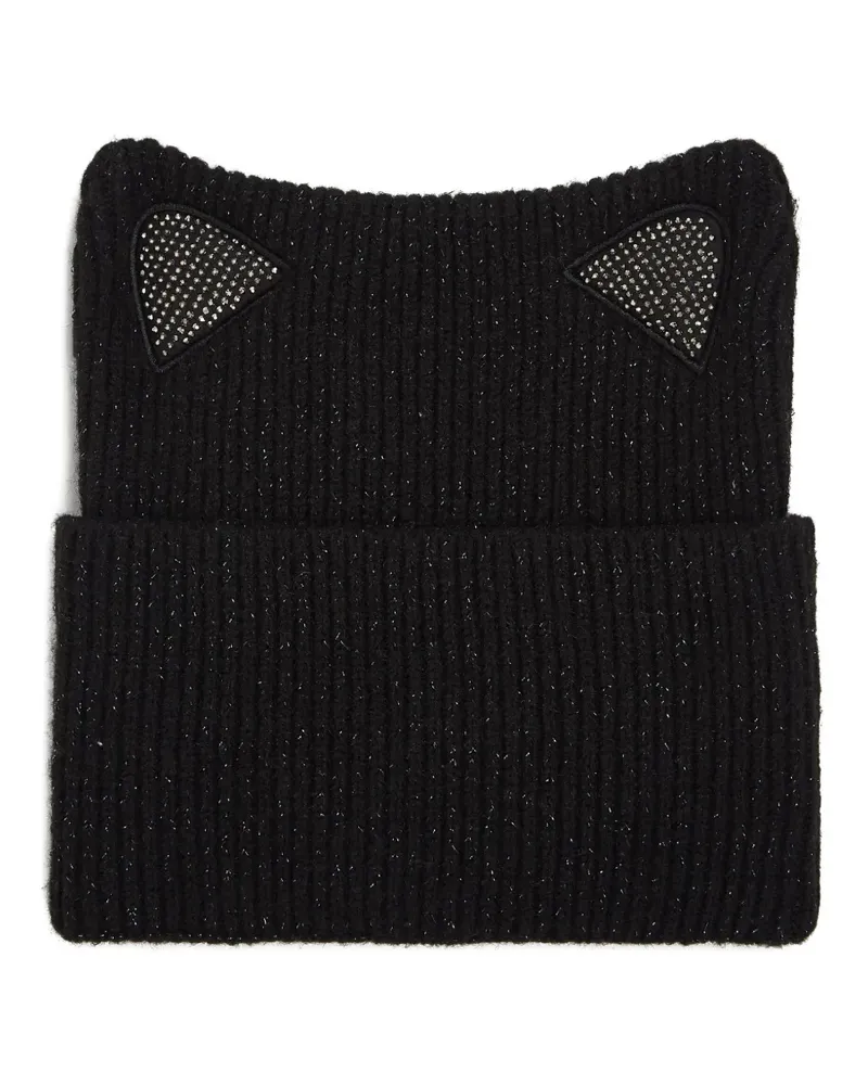 Karl Lagerfeld Beanie mit Katzenohren - Schwarz Schwarz