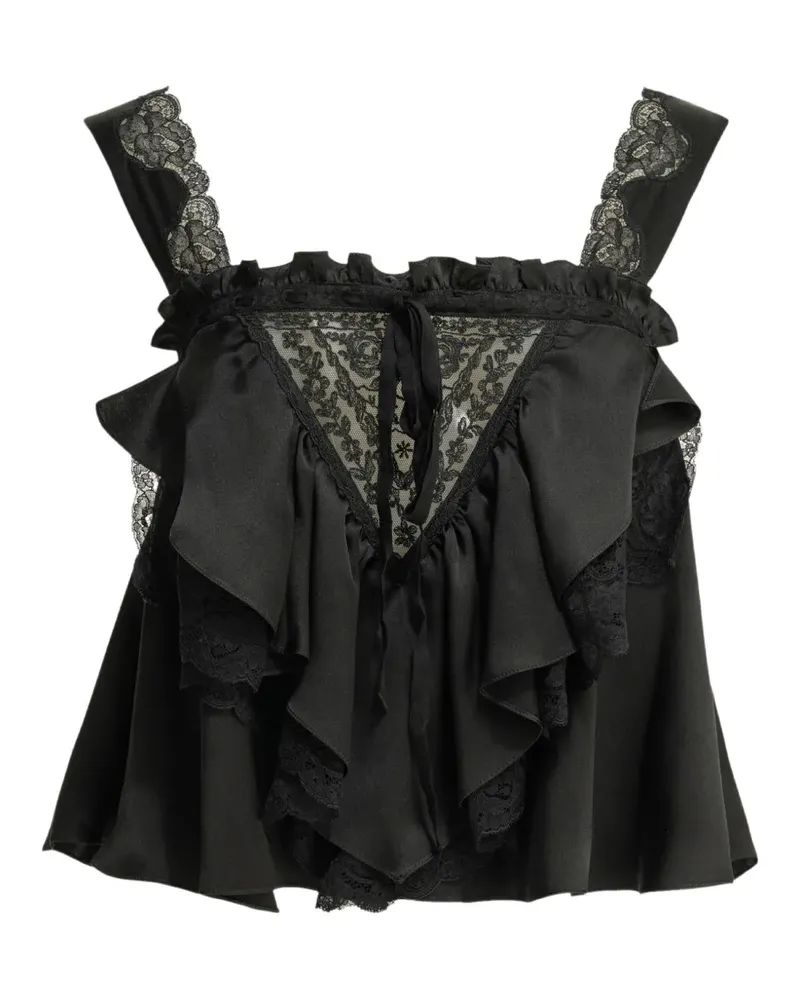 Chloé Top mit Spitzendetails - Schwarz Schwarz