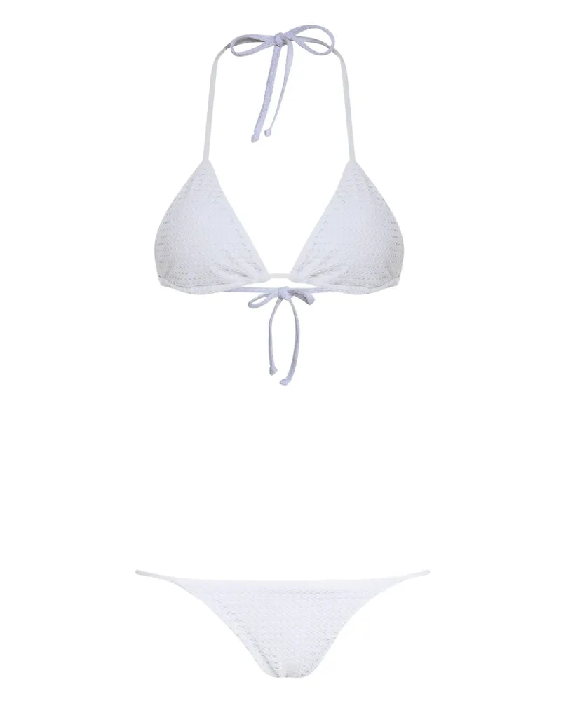 Amir Slama Bikini mit Waffeloptik - Weiß Weiß