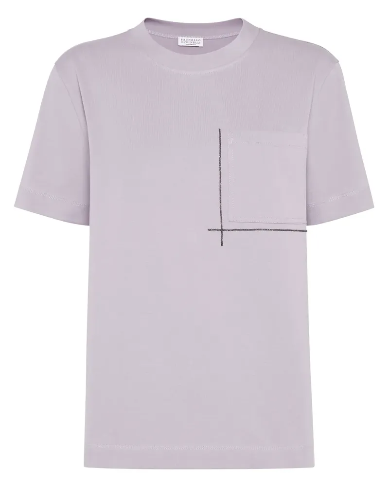 Brunello Cucinelli T-Shirt mit Monili-Detail - Violett Violett