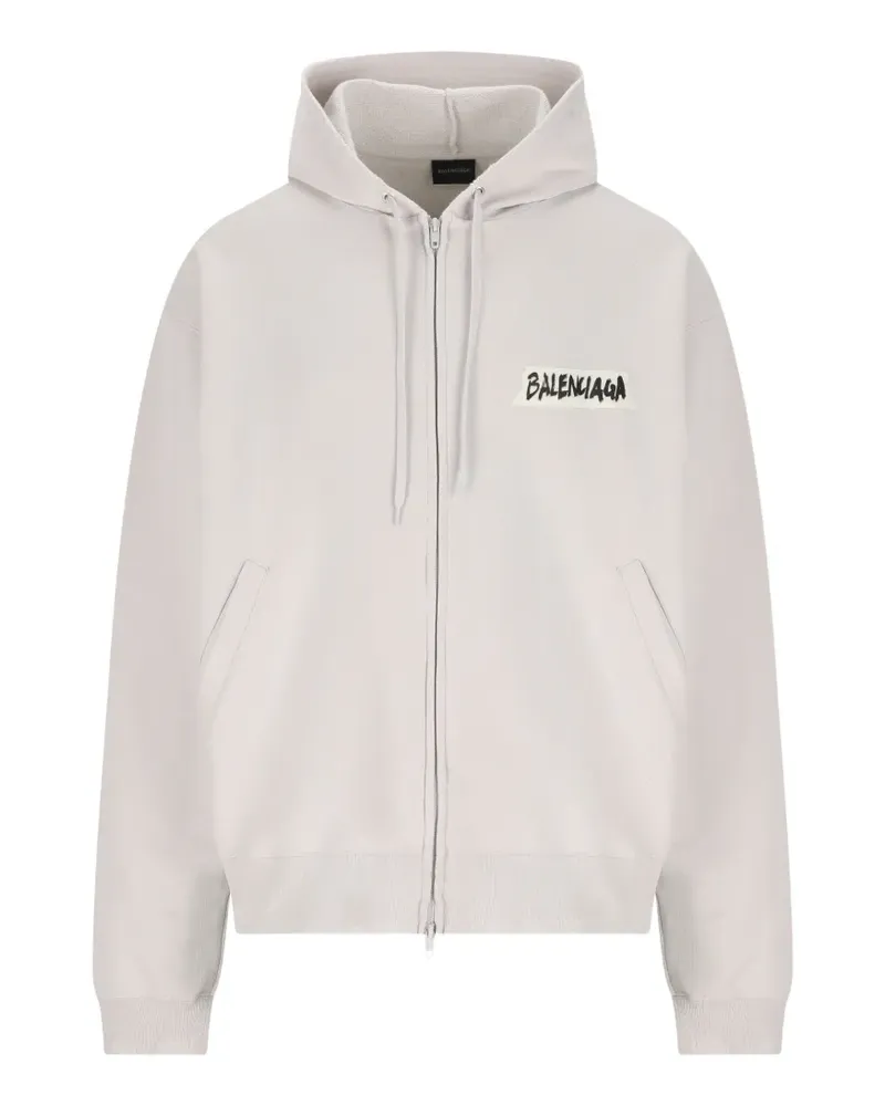 Balenciaga Masking Tape zip-up hoodie - Weiß Weiß
