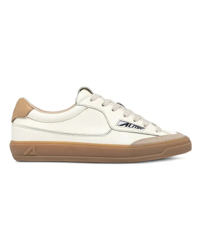 AUTRY Windscape logo-patch leather sneakers - Nude Nude
