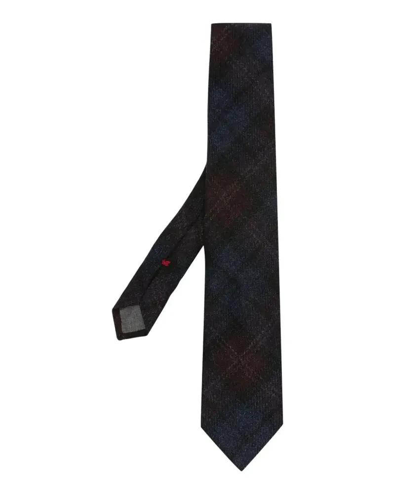 Brunello Cucinelli plaid textured tie - Blau Blau