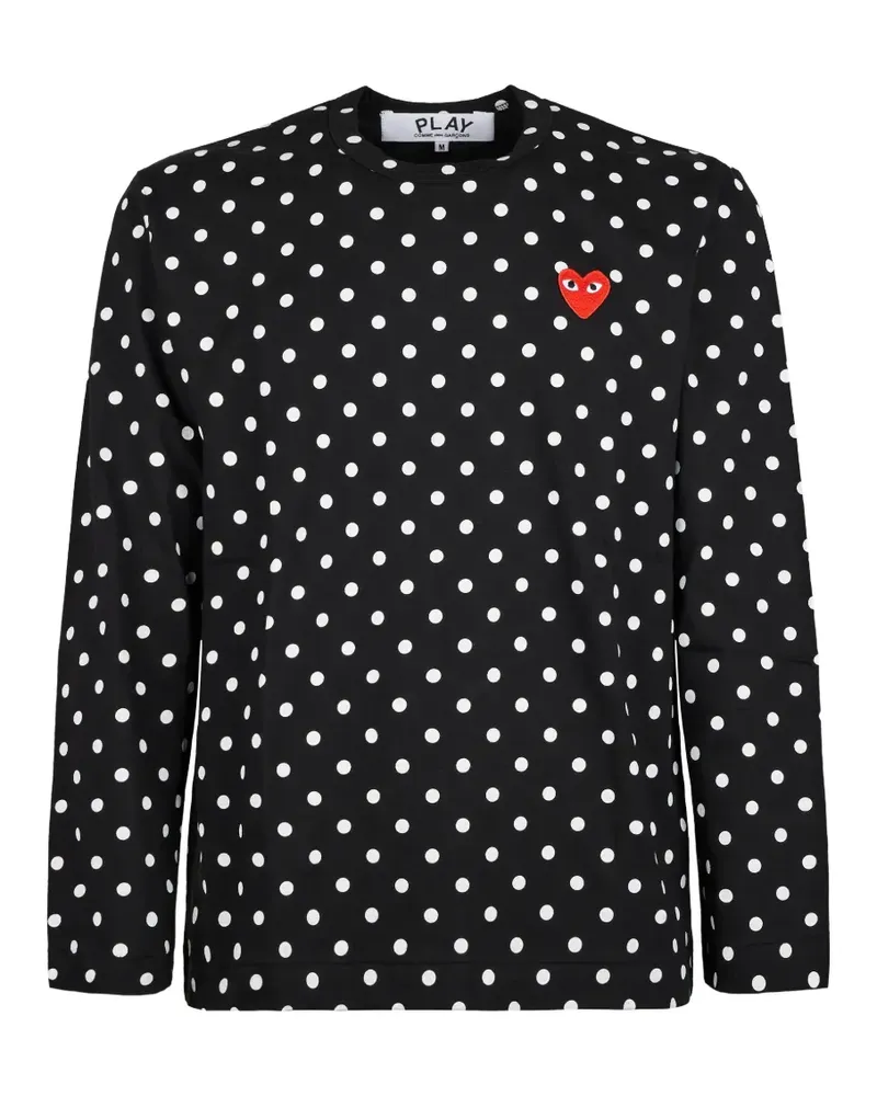 Comme des Garçons Langarmshirt mit Polka Dots - Schwarz Schwarz