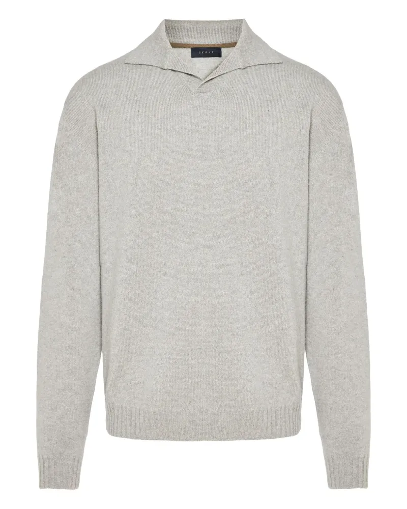 SEASE Gerippter Pullover mit Schlitz am Ausschnitt - Grau Grau