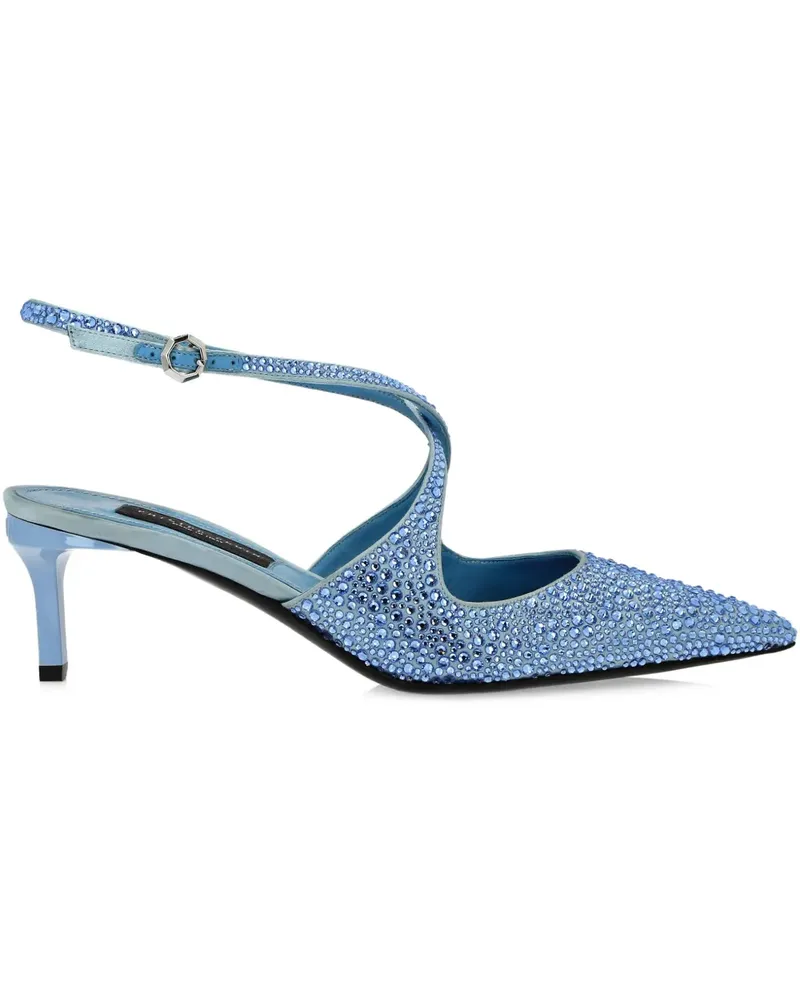 Philipp Plein Slingback-Pumps mit Strass 55mm - Blau Blau