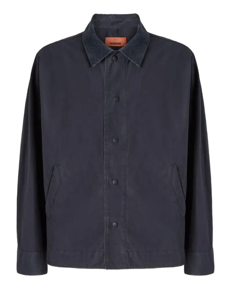 Missoni zigzag-collar overshirt - Blau Blau