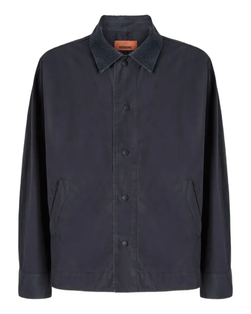 Missoni Hemdjacke mit Zickzackkragen - Blau Blau