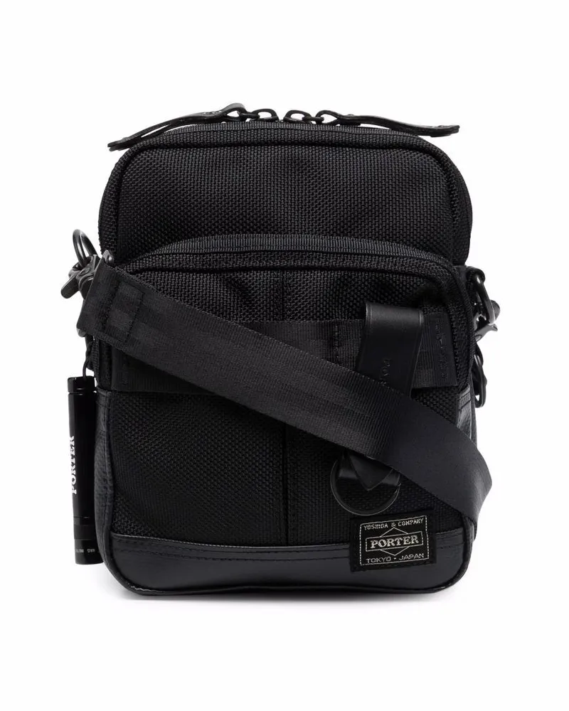 PORTER-YOSHIDA & CO Umhängetasche mit Logo-Patch - Schwarz Schwarz