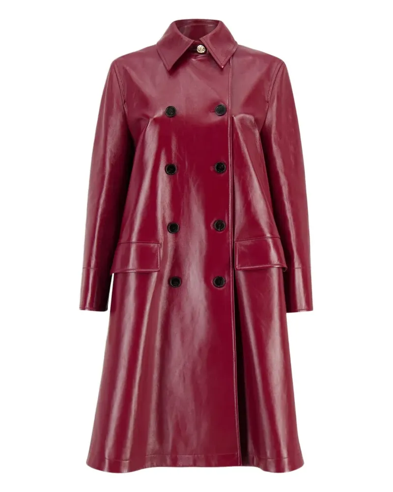 Gucci Trenchcoat aus Leder - Rot Rot