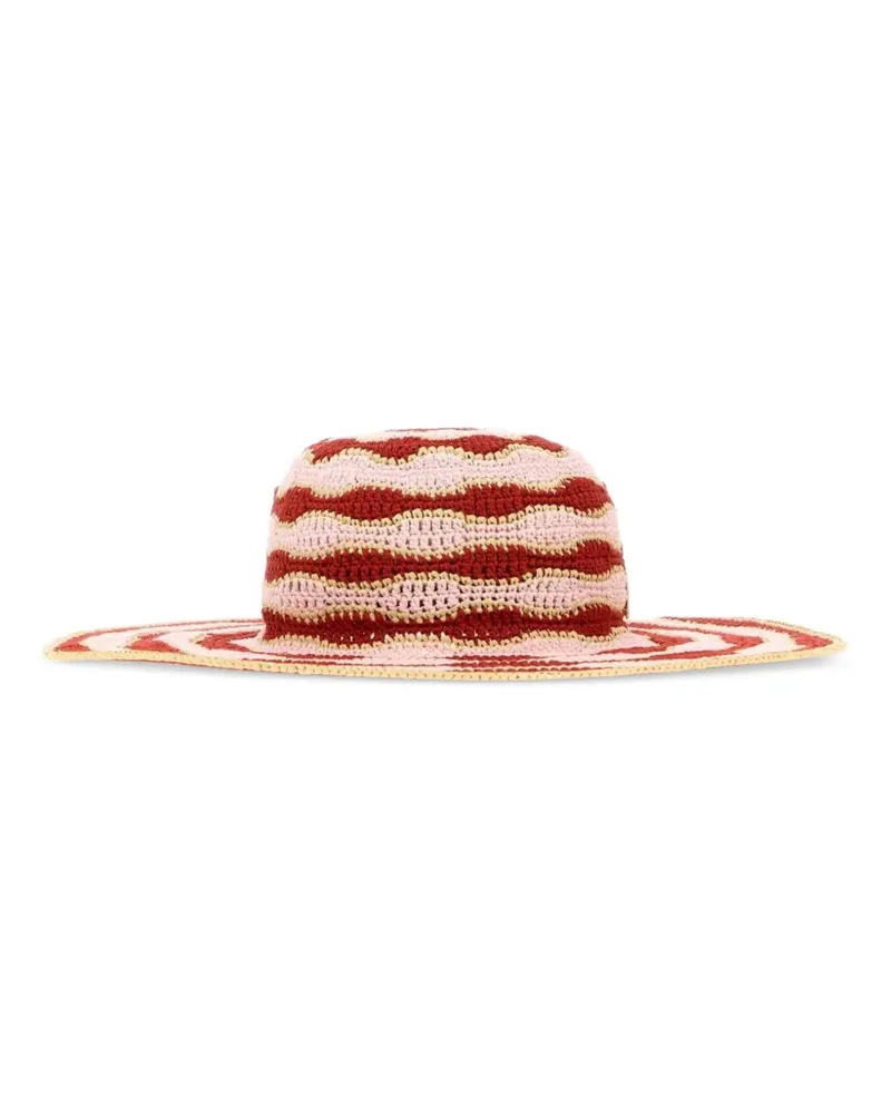 Fendi Gehäkelter Hut mit Streifen - Rosa Rosa