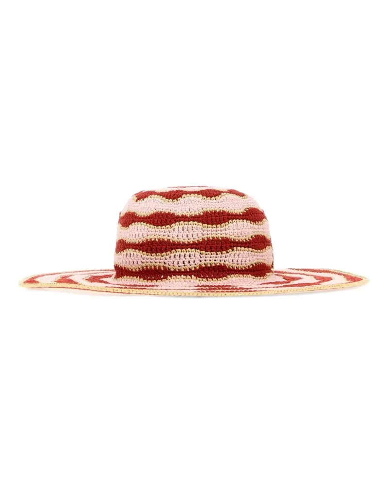 Fendi Gehäkelter Hut mit Streifen - Rosa Rosa