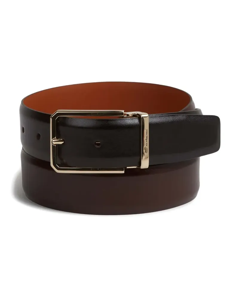 Santoni buckle leather belt - Braun Braun