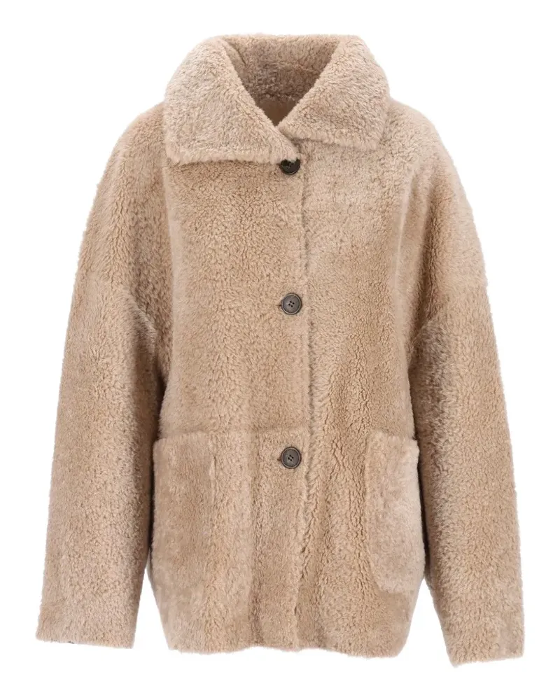 Arma Isabella reversible shearling jacket - Nude Nude