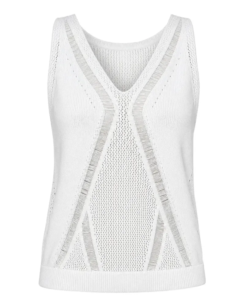HUGO BOSS pointelle-knit sweater - Weiß Weiß
