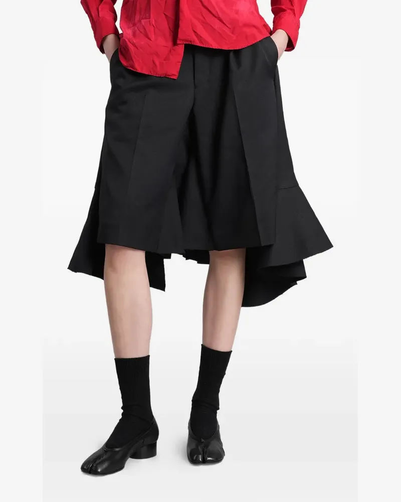 Comme des Garçons ruffled asymmetric shorts - Schwarz Schwarz