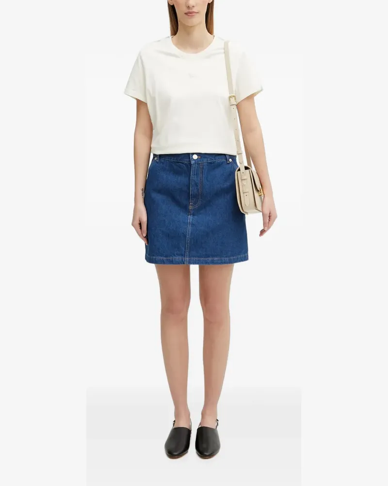Kitsuné logo-patch mini skirt - Blau Blau