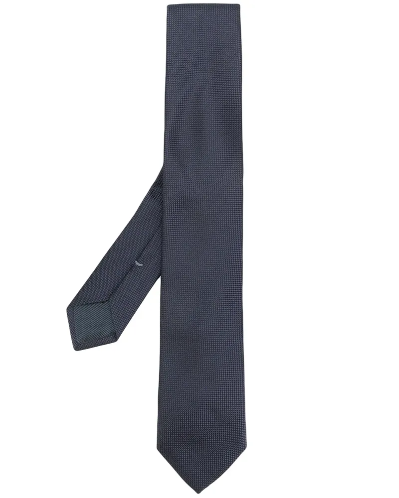 Ermenegildo Zegna Seidenkrawatte mit kleinem Muster - Blau Blau
