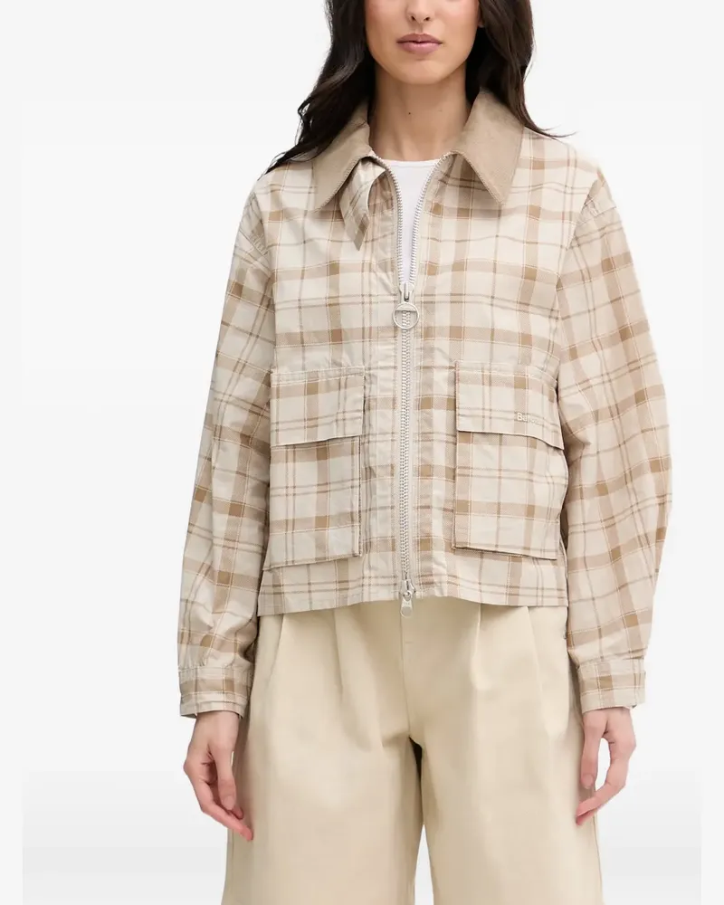 Barbour Myshall spread-collar cropped jacket - Nude Nude