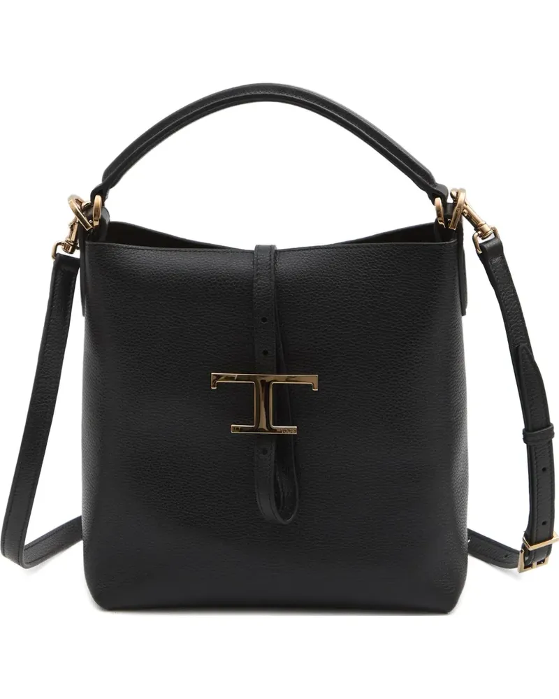 TOD'S Mini T Timeless Beuteltasche - Schwarz Schwarz