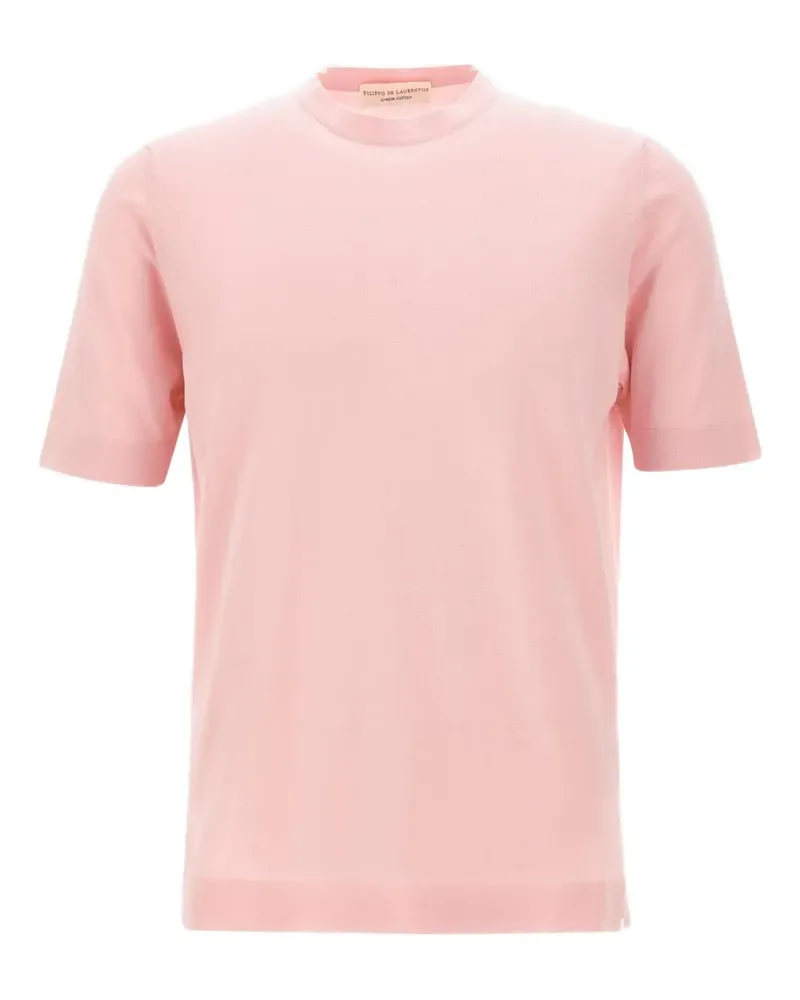 Filippo de Laurentiis T-Shirt mit geripptem Besatz - Rosa Rosa