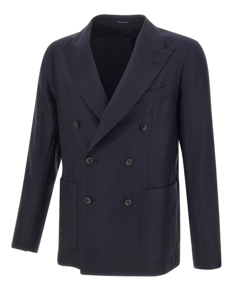 Tagliatore Doppelreihiges Sakko mit steigendem Revers - Blau Blau