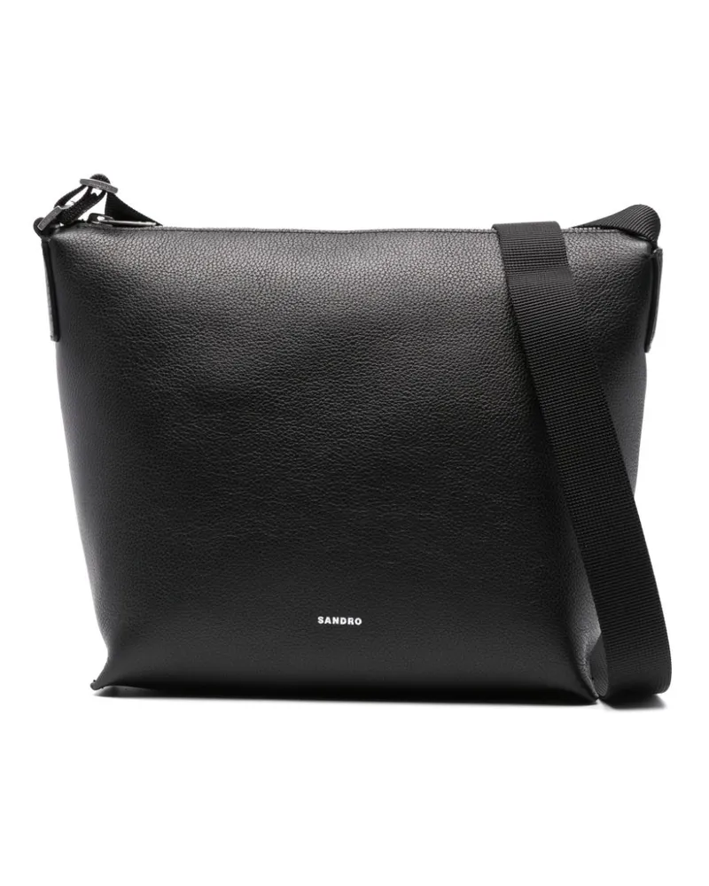 Sandro Kuriertasche aus Leder - Schwarz Schwarz