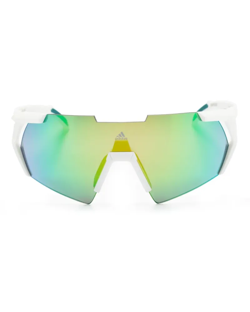 adidas SP0064 Sonnenbrille mit Shield-Gestell - Weiß Weiß