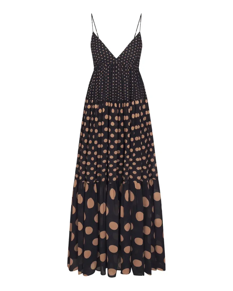 Simon Miller Romi Maxikleid mit Polka Dots - Schwarz Schwarz