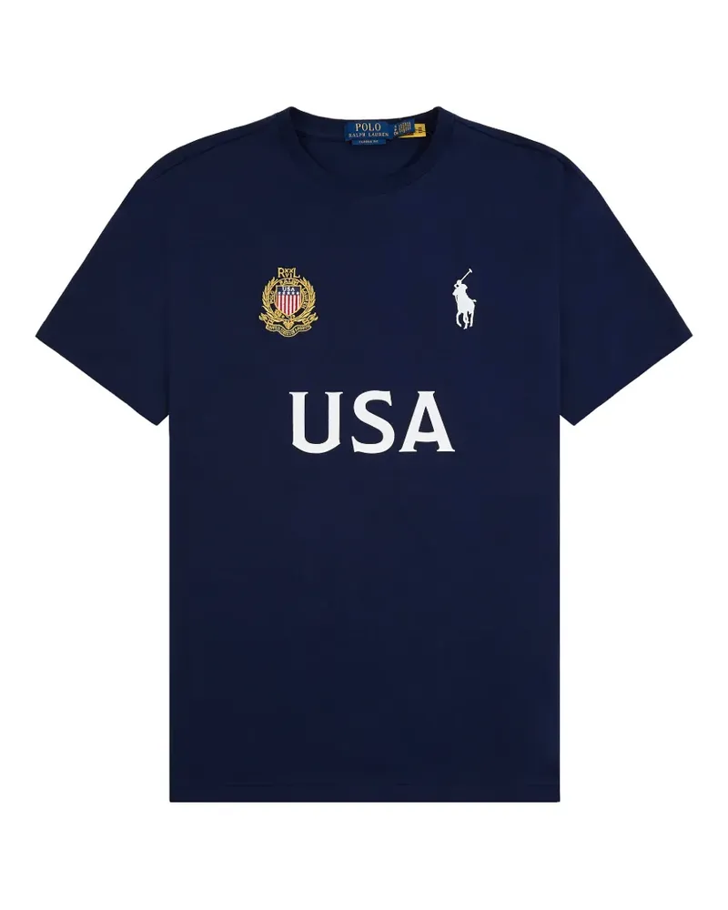 Ralph Lauren logo-print cotton T-shirt - Blau Blau
