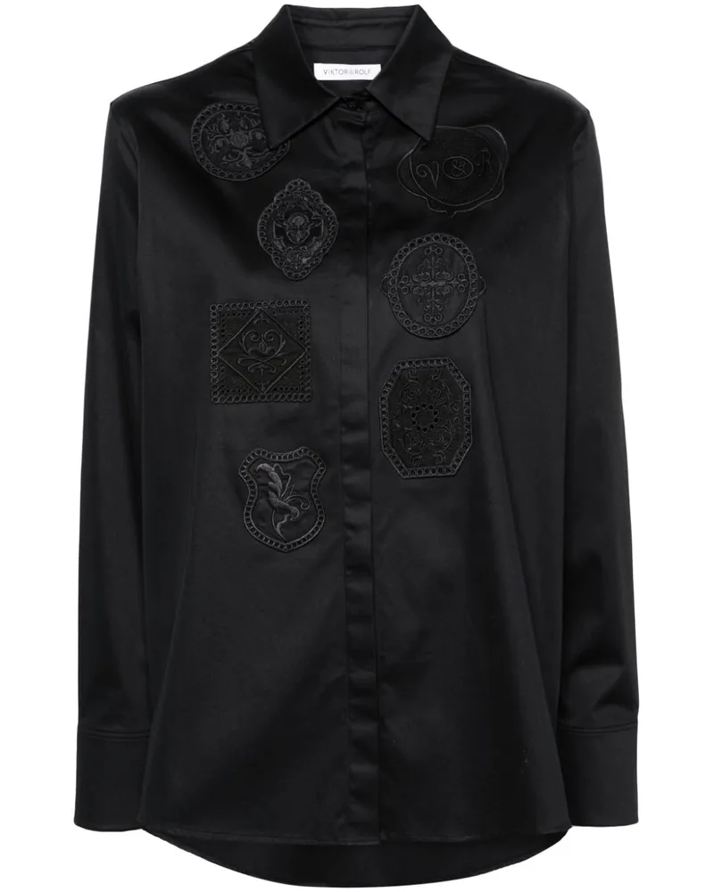Viktor & Rolf Langarmshirt mit Häkeldetail - Schwarz Schwarz