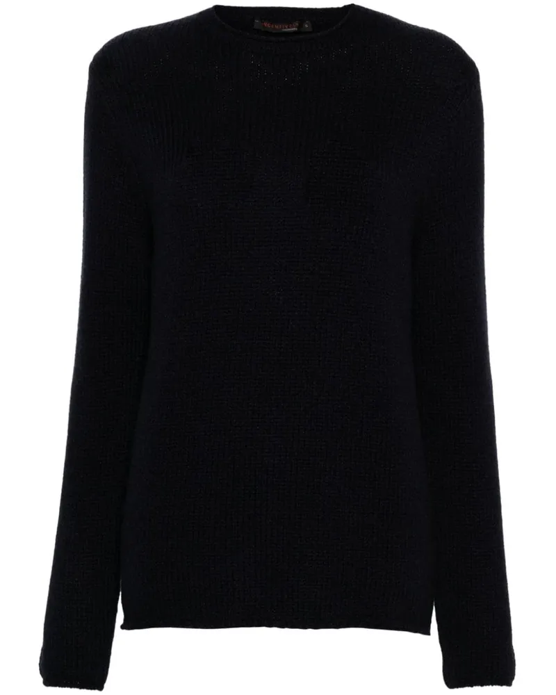 INCENTIVE! cashmere Klassischer Kaschmirpullover Blau