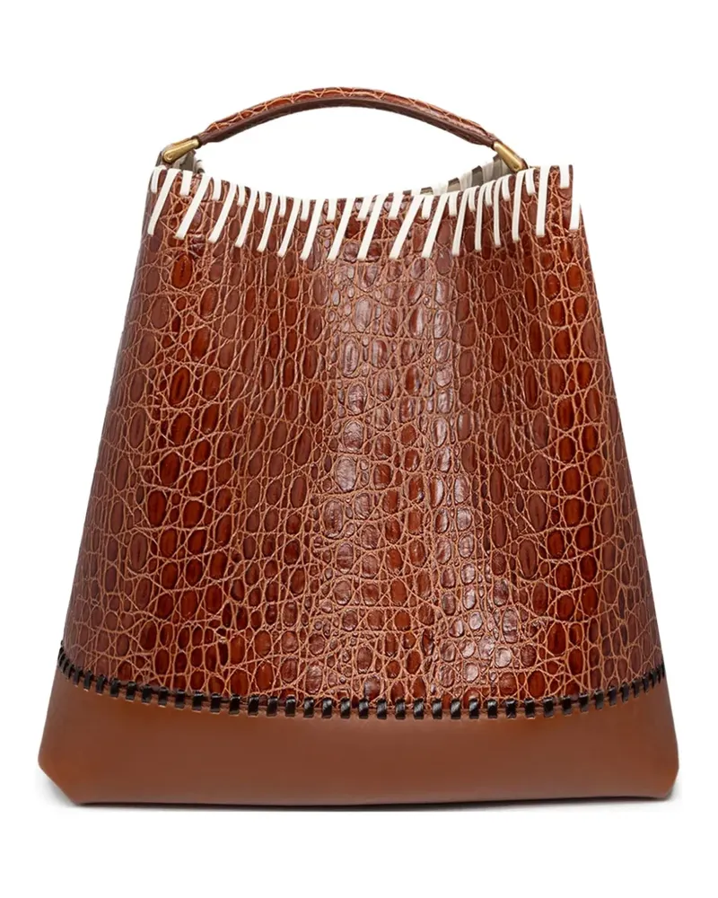 Dries van Noten Beuteltasche aus Leder - Braun Braun
