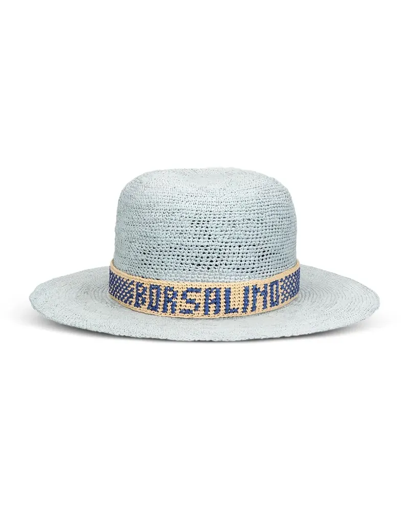 Borsalino Hut mit gewebtem Besatz - Blau Blau