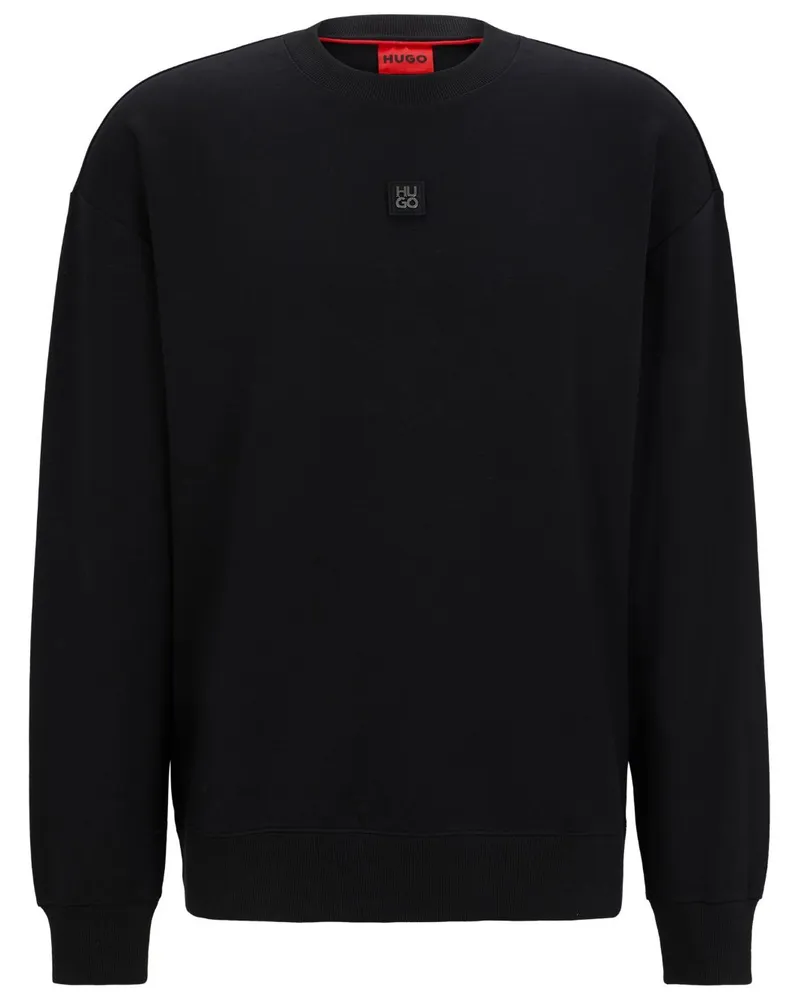 HUGO BOSS Hoodie mit Logo-Patch - Schwarz Schwarz