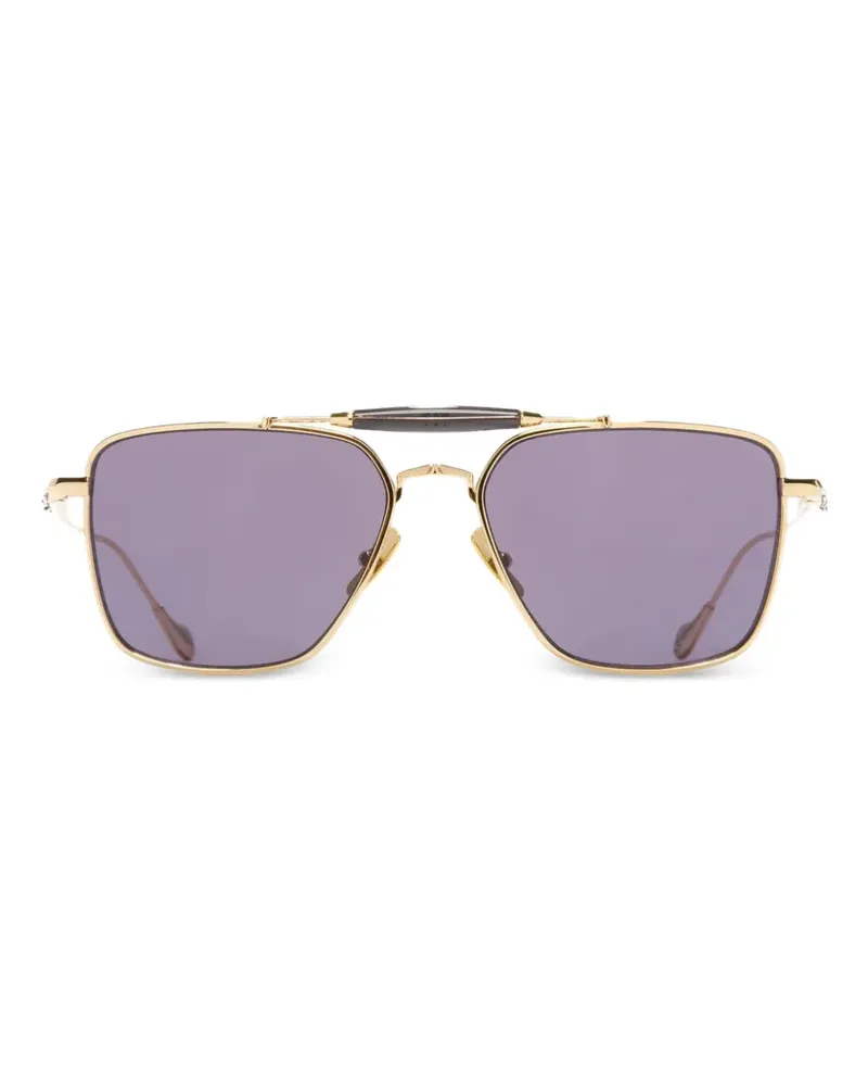 Cutler and Gross Great Frog Capri Sonnenbrille mit eckigem Gestell - Gold Gold