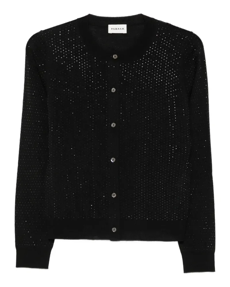 P.A.R.O.S.H. P.A.R.O H. Cardigan mit Strass - Schwarz Schwarz
