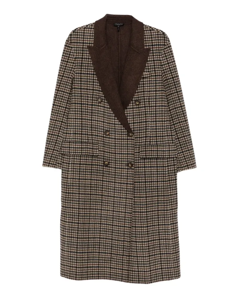 Rag & Bone Doppelreihiger Mantel mit Karomuster - Braun Braun